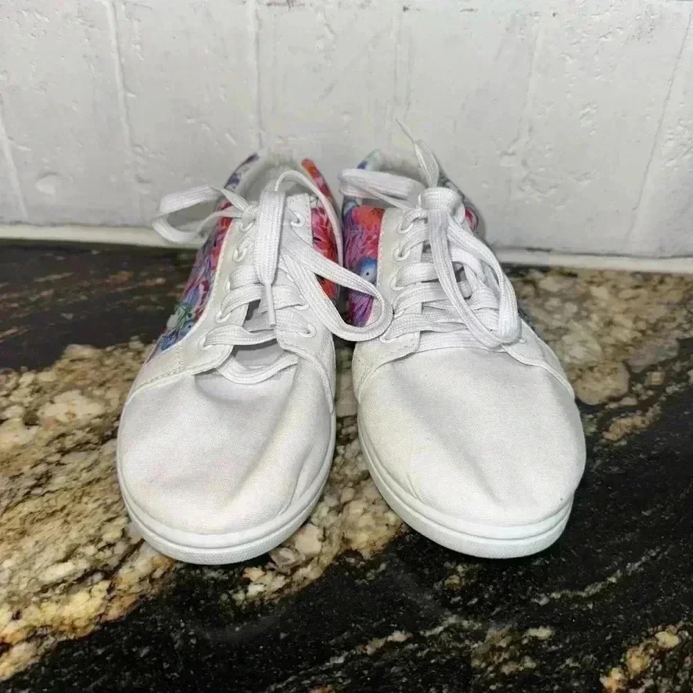 Women's Unbranded Sneakers White Pink Floral Size 6 - Picture 3 of 11